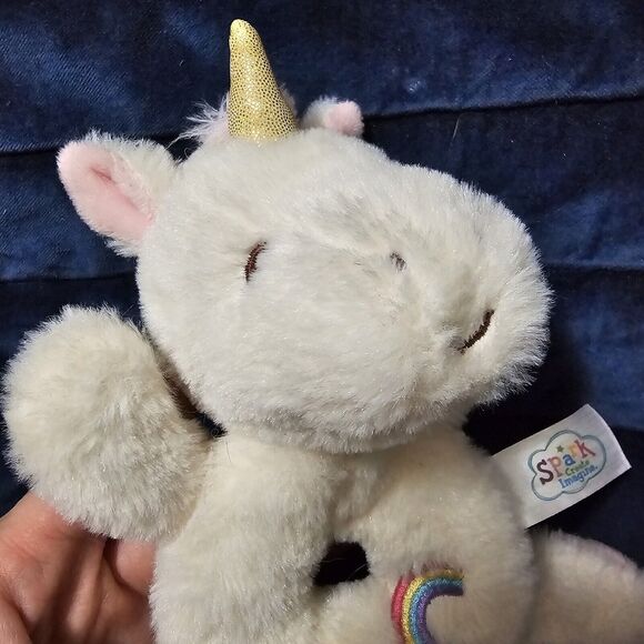Spark Unicorn Rattle Plush Hand Held Soft Small Round Baby Toy See Pictures - Picture 4 of 5